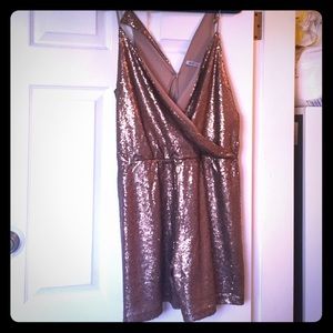 Gold sequin romper