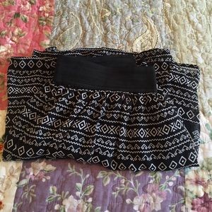black printed skirt