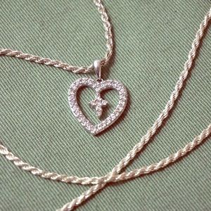 Sterling silver heart necklace