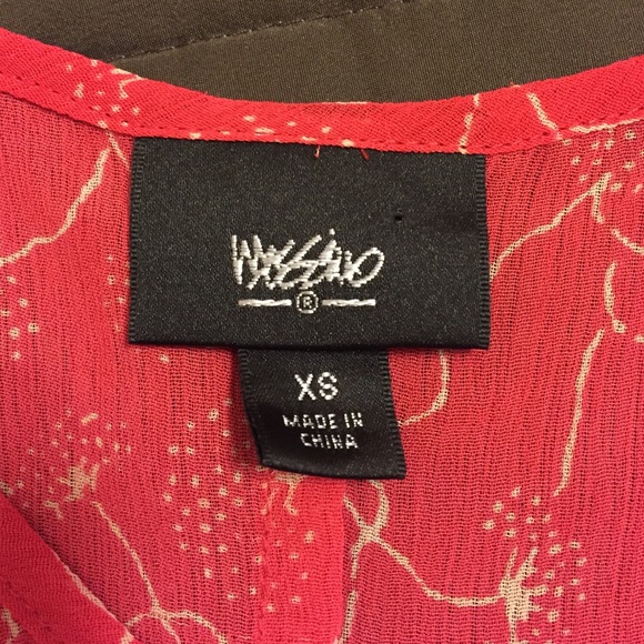 Sheer red and white top.  Sold - Picture 3 of 4