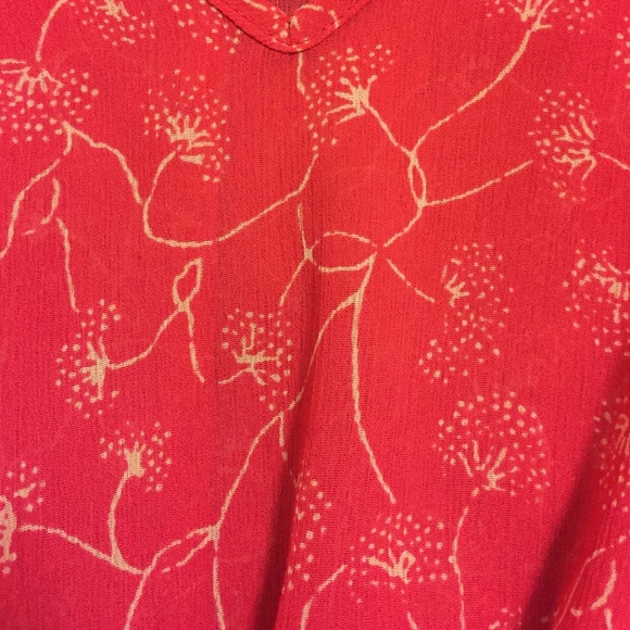 Sheer red and white top.  Sold - Picture 4 of 4