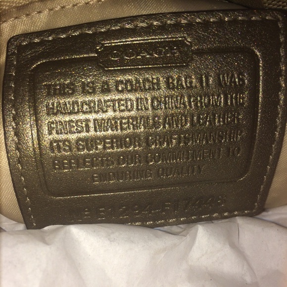 Metallic Coach Signature Purse with Purple trim - Picture 4 of 4