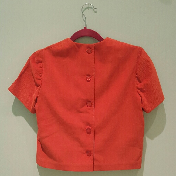 Vintage Orange Corduroy Crop Top - Picture 2 of 3