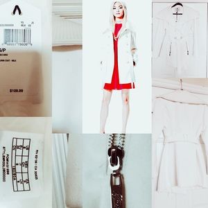 NWT GUESS WHITE ALIANA PEA COAT SMALL