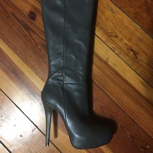 Knee high grey boots from bakers
