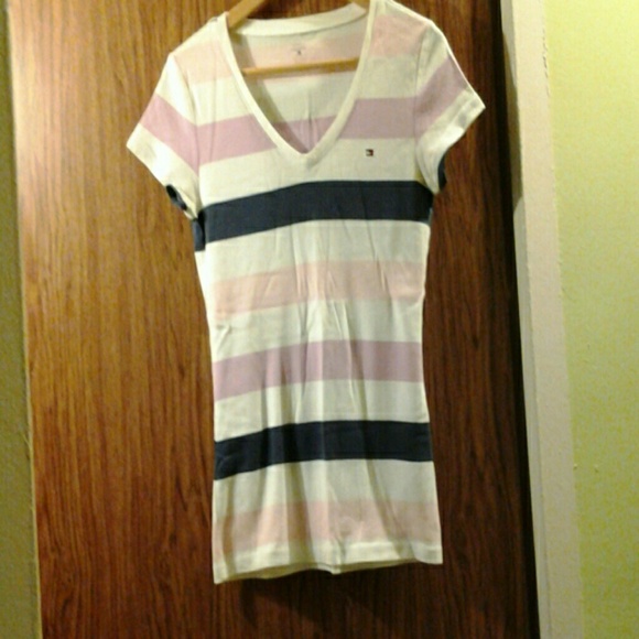 Tommy Hilfiger Striped V-neck short sleeve shirt - Picture 1 of 2