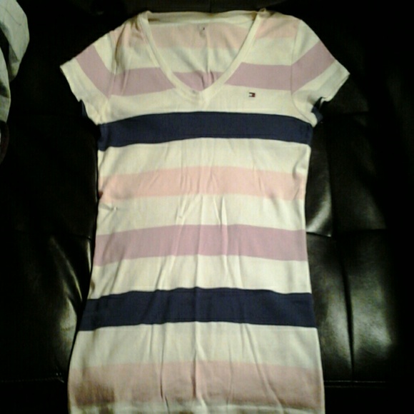 Tommy Hilfiger Striped V-neck short sleeve shirt - Picture 2 of 2