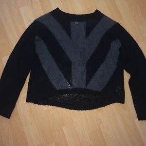 Black knitted sweater with British flag