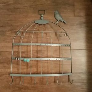 Metal bird cage jewelry holder!