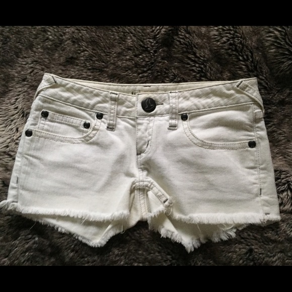 Free people white jean cutoff shorts