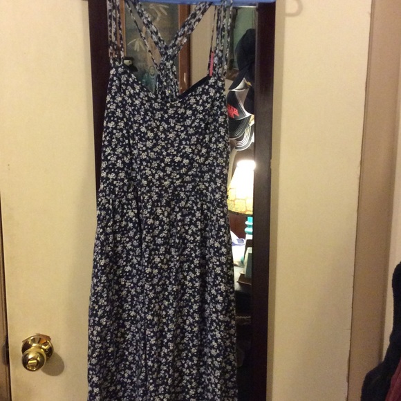 Blue and white dress