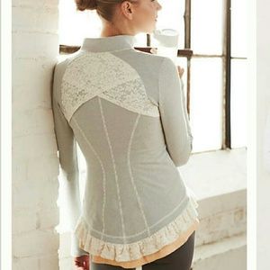 Anthropologie Pure & Good Lined Lace Jacket