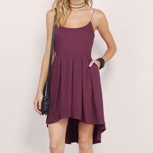 Perfect Pleats Hi-Lo dress - Wine