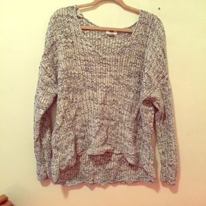 Casual vneck blue and white sweater