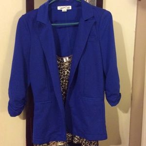 Royal blue knit blazer