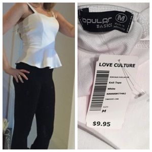 Love Culture Peplum tank with peekaboo back