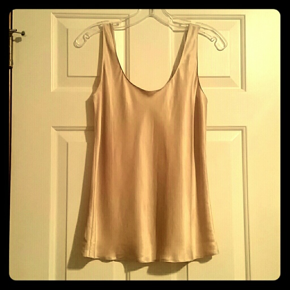 Satin gold scoop neck tank by Vince