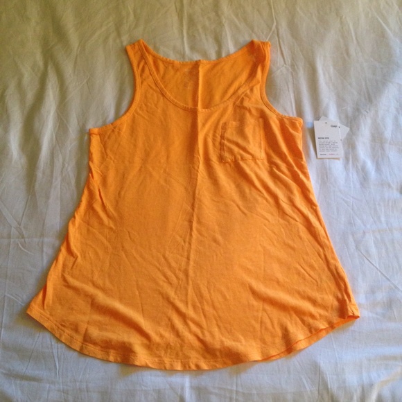 NWT Gap Neon Orange Sunwashed Tank - Picture 2 of 4