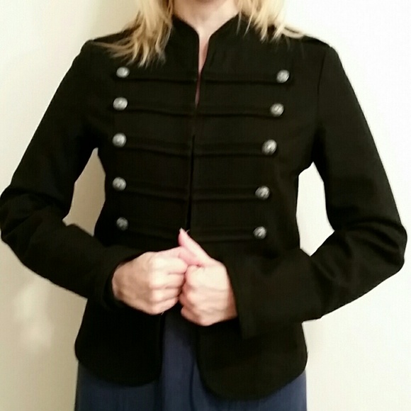 Military style wool jacket
