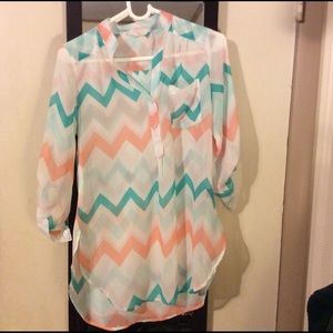 Sheer chevron blouse