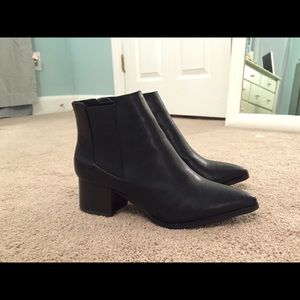 Black leather boots