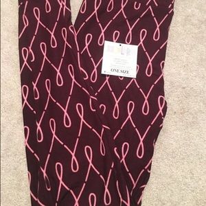 LulaRoe breast cancer legging one size.