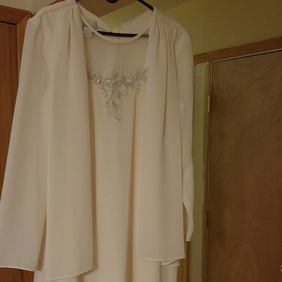 Beige Dress with Sequence in the front. - Picture 1 of 3