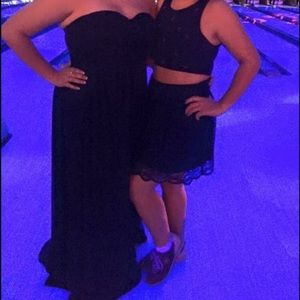 Homecoming navy long dress worn once