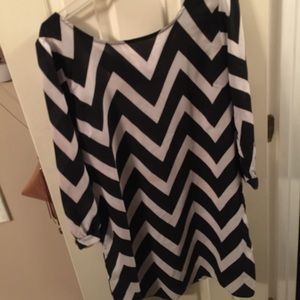 black and white chevron dress