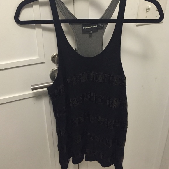 Emporio Armani Black sequined tank