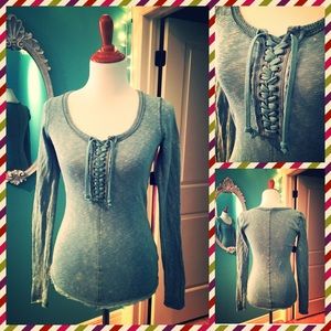 Free People Lace Up Top