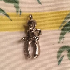 Vintage 40s Sterling Cowboy Western Bracelet Charm