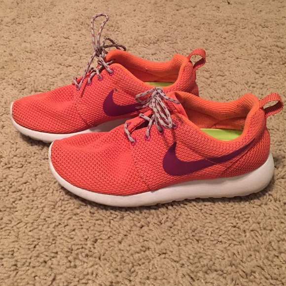Orange and purple Nike Roshe