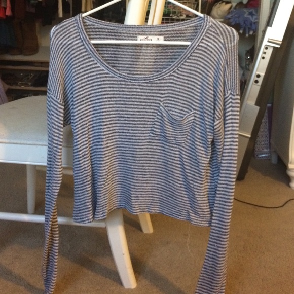 Blue and White Striped Sweater