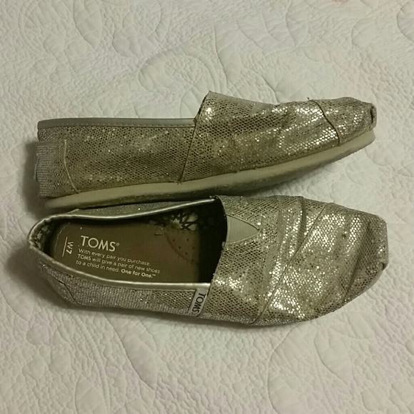 Toms Womens Classics Silver Glitter
