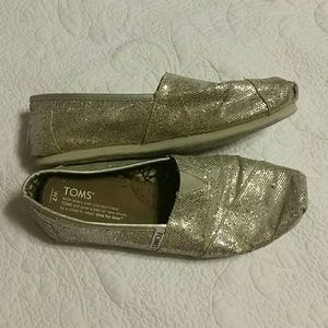 Toms Womens Classics Silver Glitter