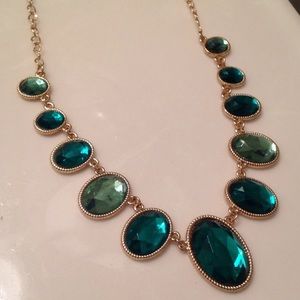 Emerald green statement necklace