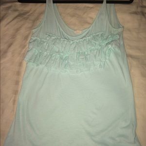 J.Crew Mint Ruffle Tank Top, Small