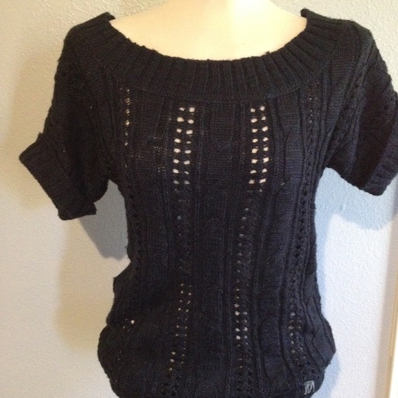 Abercrombie & Fitch navy cable tunic sweater, S