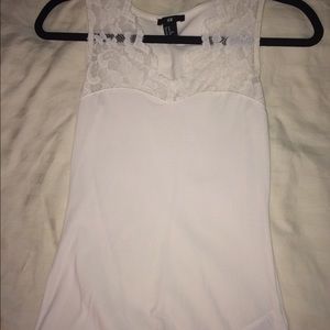 H&M white lace tank top XS