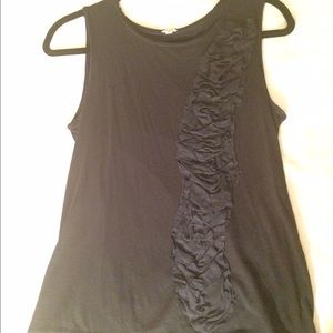 J.Crew black organza ruffle top