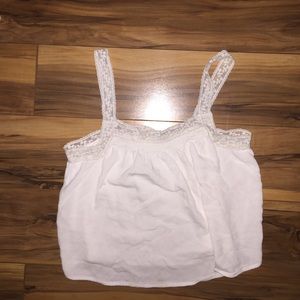 White Crop Top Tank Top