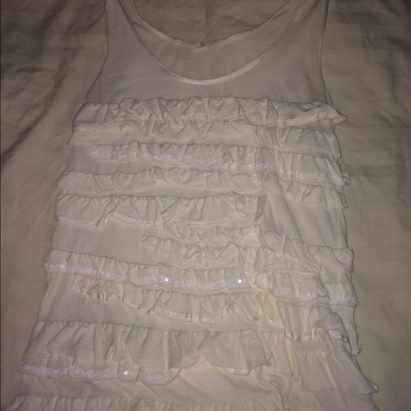 J.Crew cream ruffle top, extra small