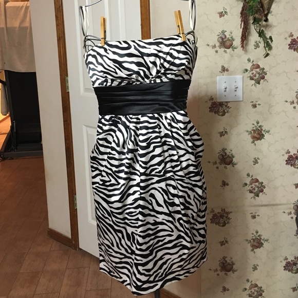 Strapless Zebra cocktail dress