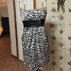 Strapless Zebra cocktail dress