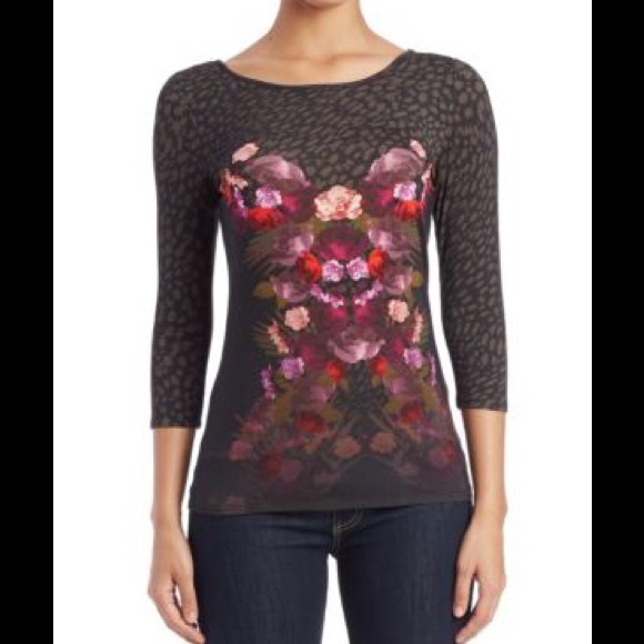 Guess Wildflowers 3/4 Sleeve Top