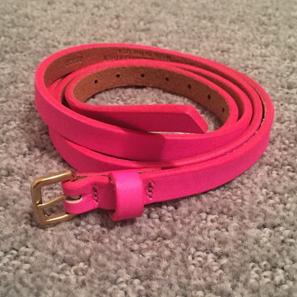 J. Crew Hot Pink Skinny Belt