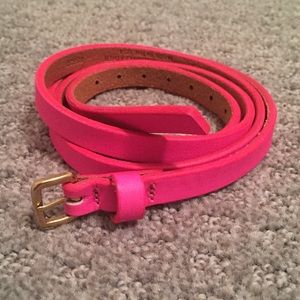 J. Crew Hot Pink Skinny Belt