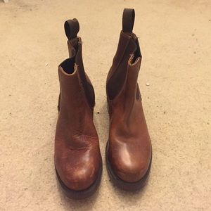 Real leather brown ankle boots