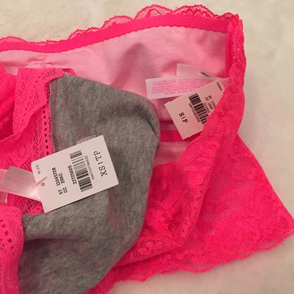 VS Pink Longline Lace Bandeau Bralette Set - Picture 4 of 4
